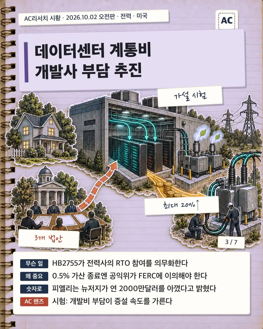 데이터센터 계통비 개발사 부담 추진