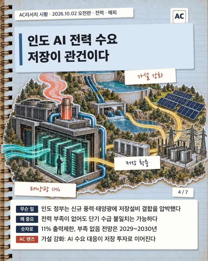 인도 AI 전력 수요 저장이 관건이다