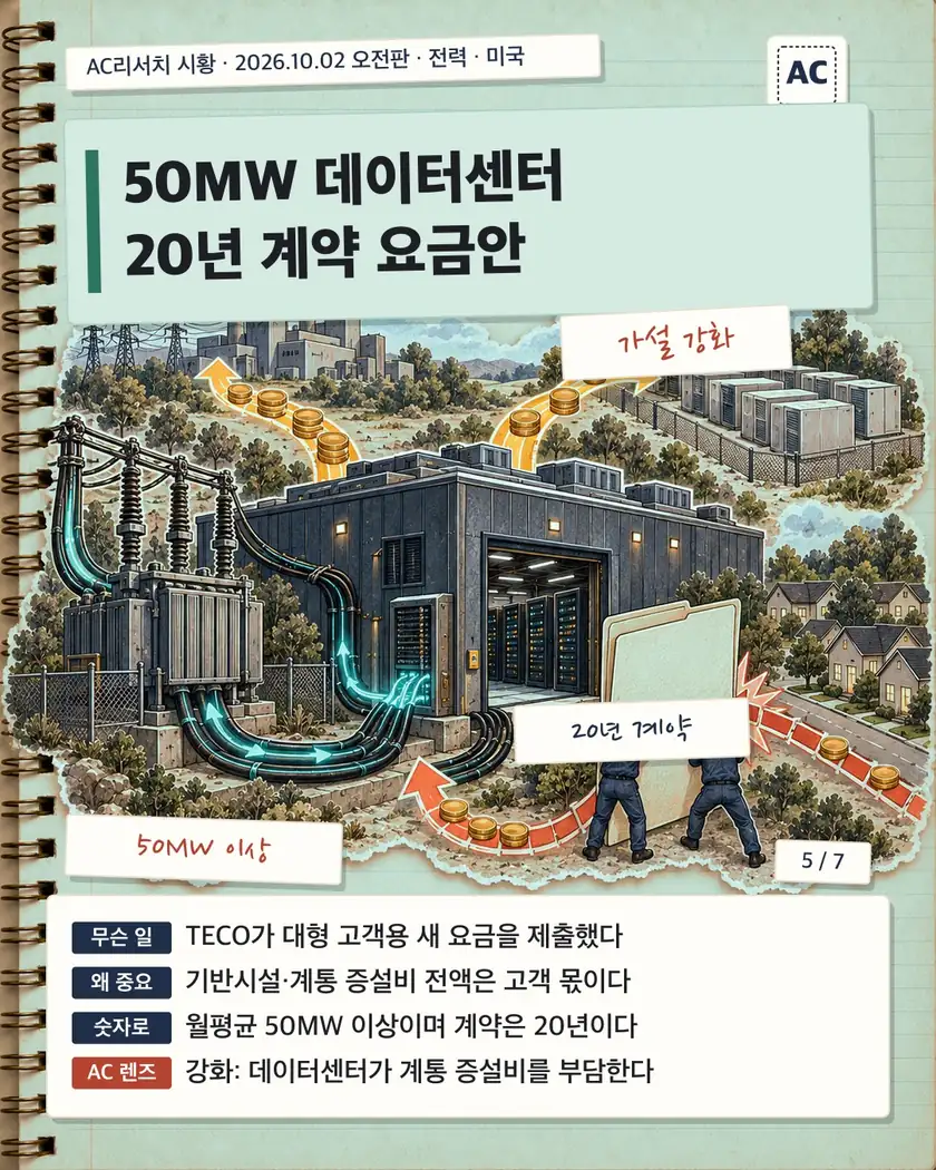 50MW 데이터센터 20년 계약 요금안