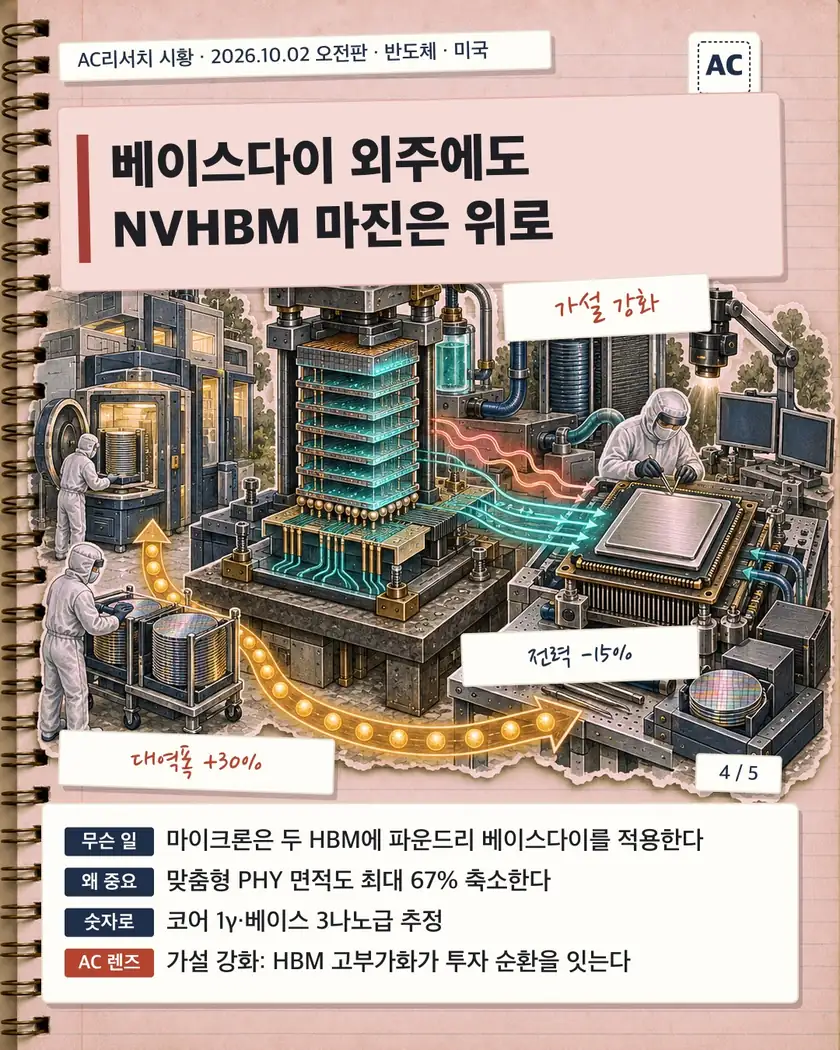 베이스다이 외주에도 NVHBM 마진은 위로