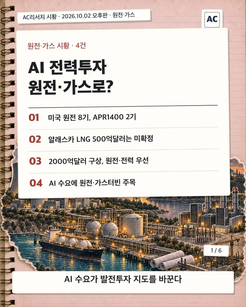 표지 · AI 전력투자 원전·가스로?
