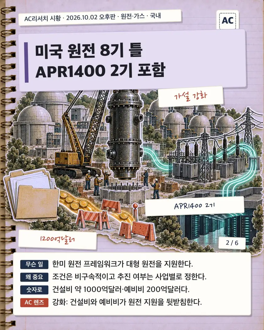 미국 원전 8기 틀 APR1400 2기 포함