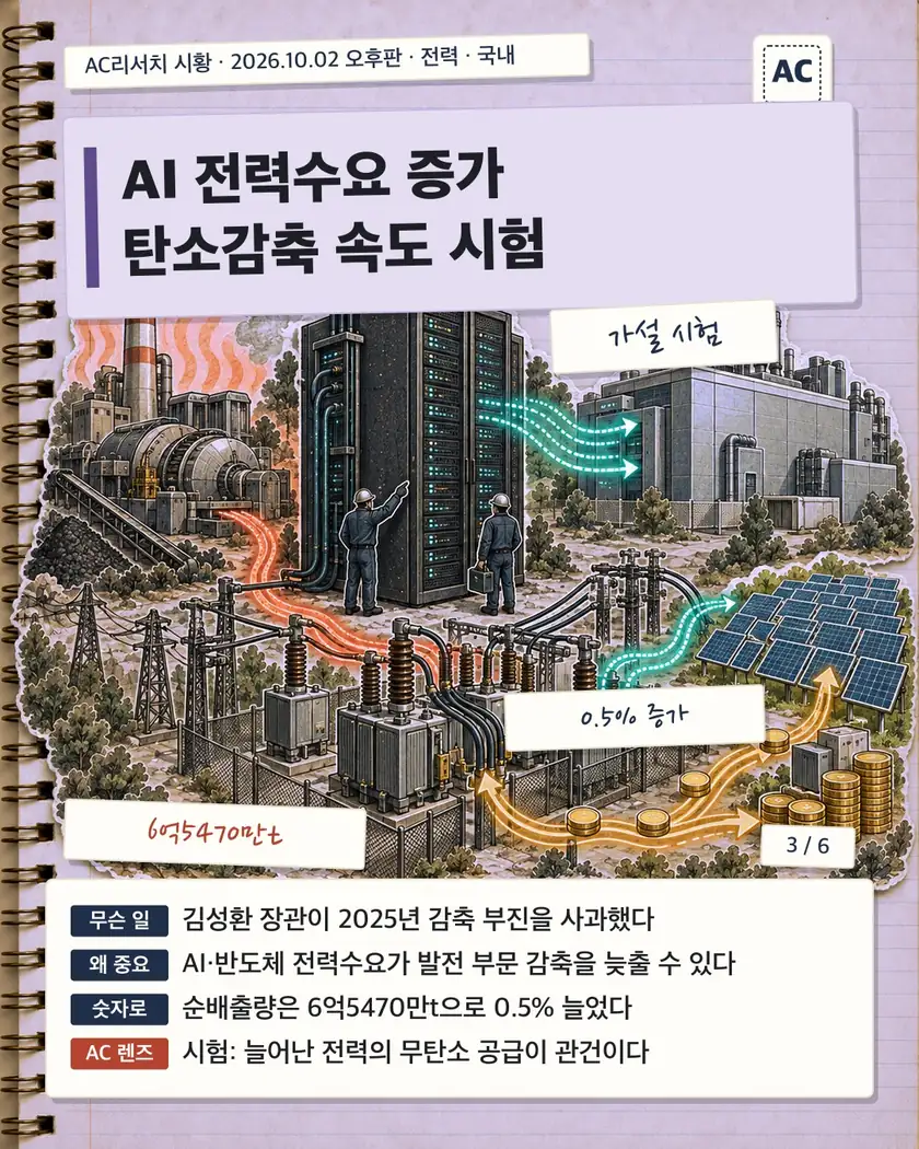AI 전력수요 증가 탄소감축 속도 시험
