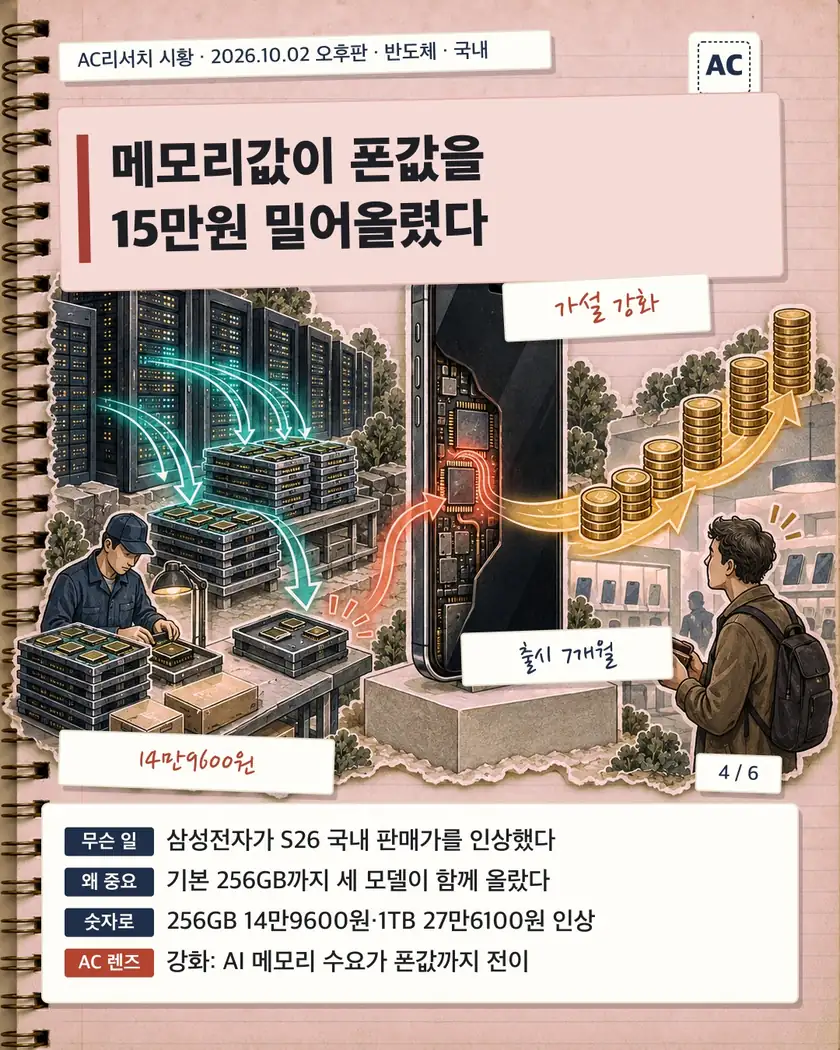 메모리값이 폰값을 15만원 밀어올렸다