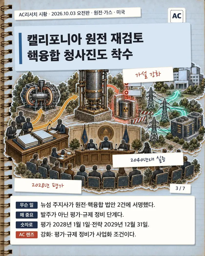 캘리포니아 원전 재검토 핵융합 청사진도 착수