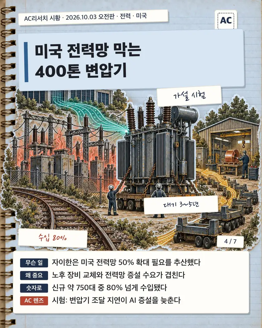 미국 전력망 막는 400톤 변압기