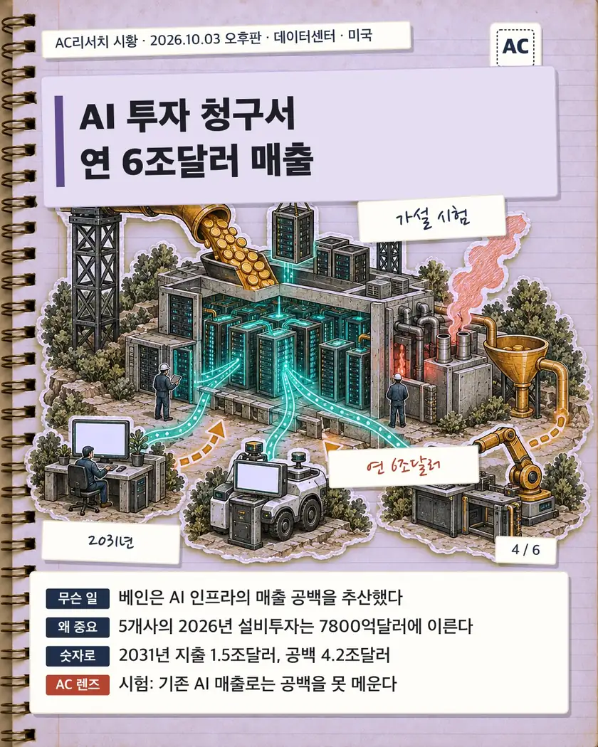 AI 투자 청구서 연 6조달러 매출