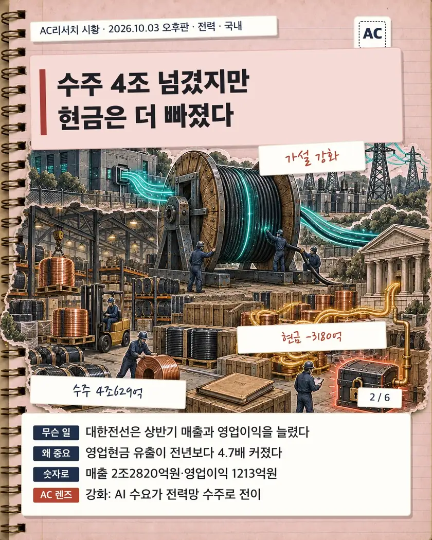 수주 4조 넘겼지만 현금은 더 빠졌다