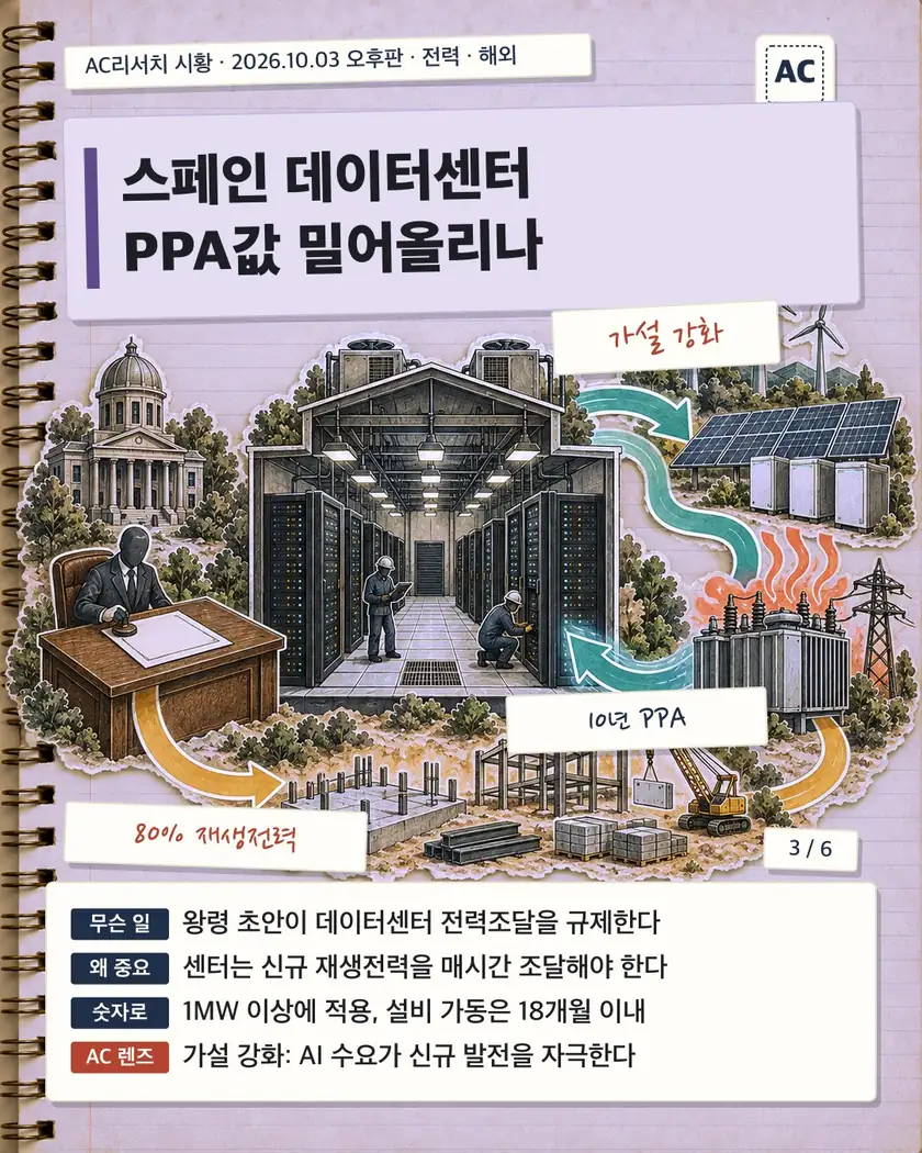 스페인 데이터센터 PPA값 밀어올리나