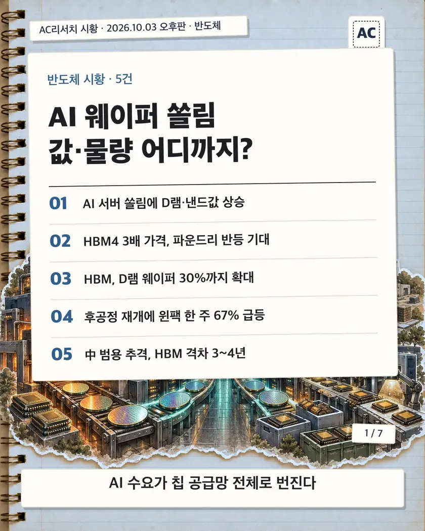 표지 · AI 웨이퍼 쏠림 값·물량 어디까지?