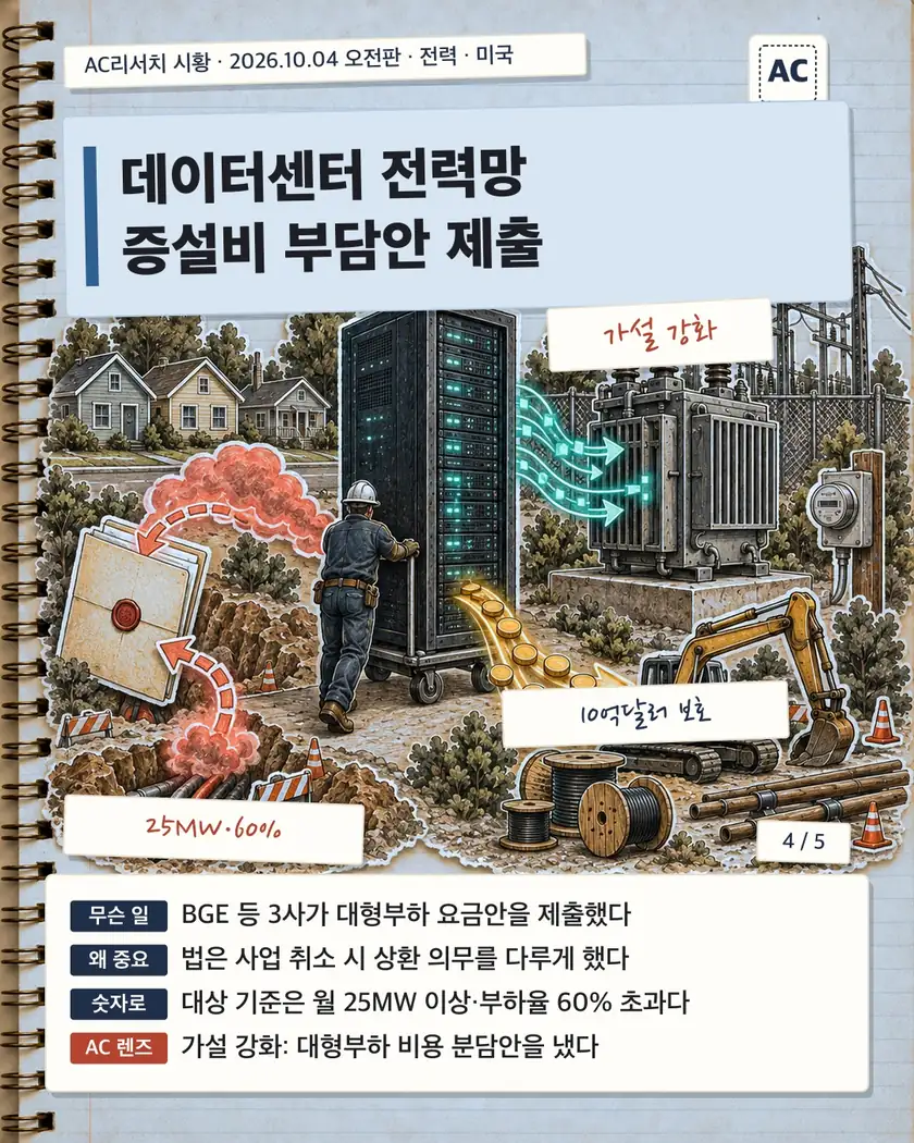 데이터센터 전력망 증설비 부담안 제출