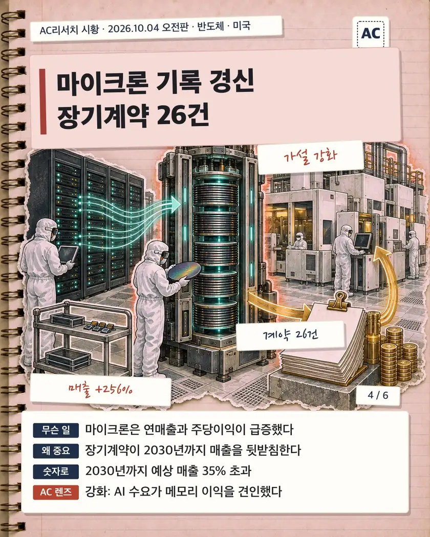 마이크론 기록 경신 장기계약 26건