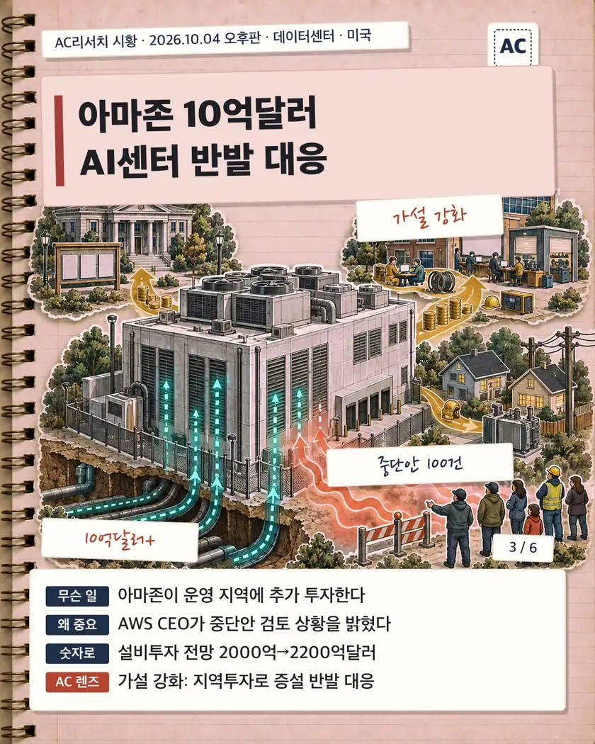 아마존 10억달러 AI센터 반발 대응