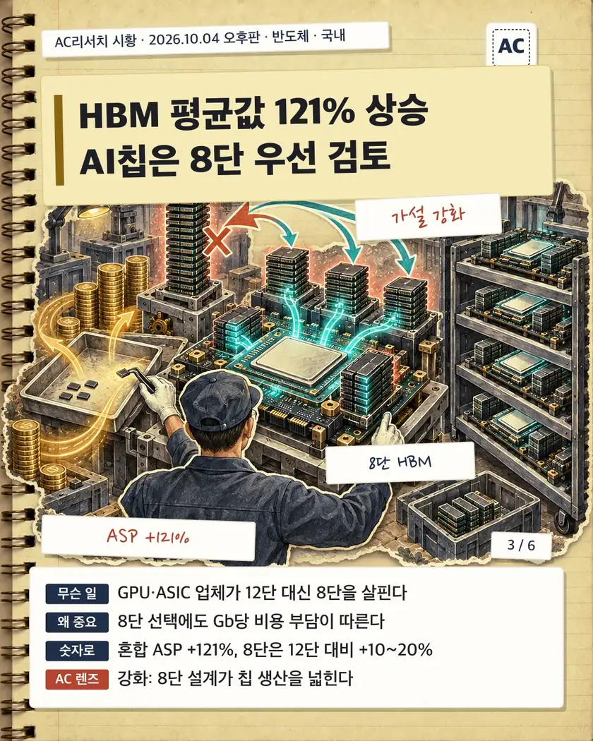 HBM 평균값 121% 상승 AI칩은 8단 우선 검토
