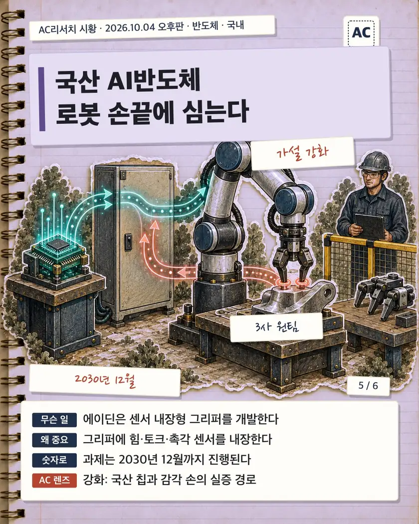국산 AI반도체 로봇 손끝에 심는다