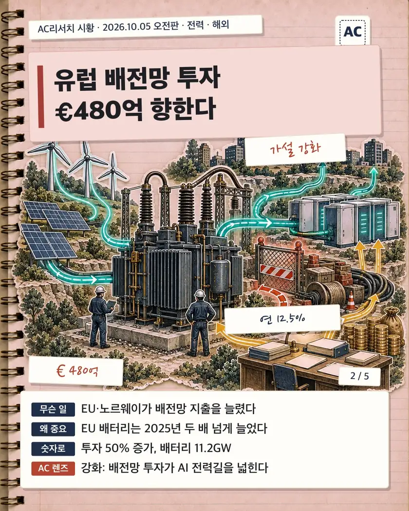 유럽 배전망 투자 €480억 향한다