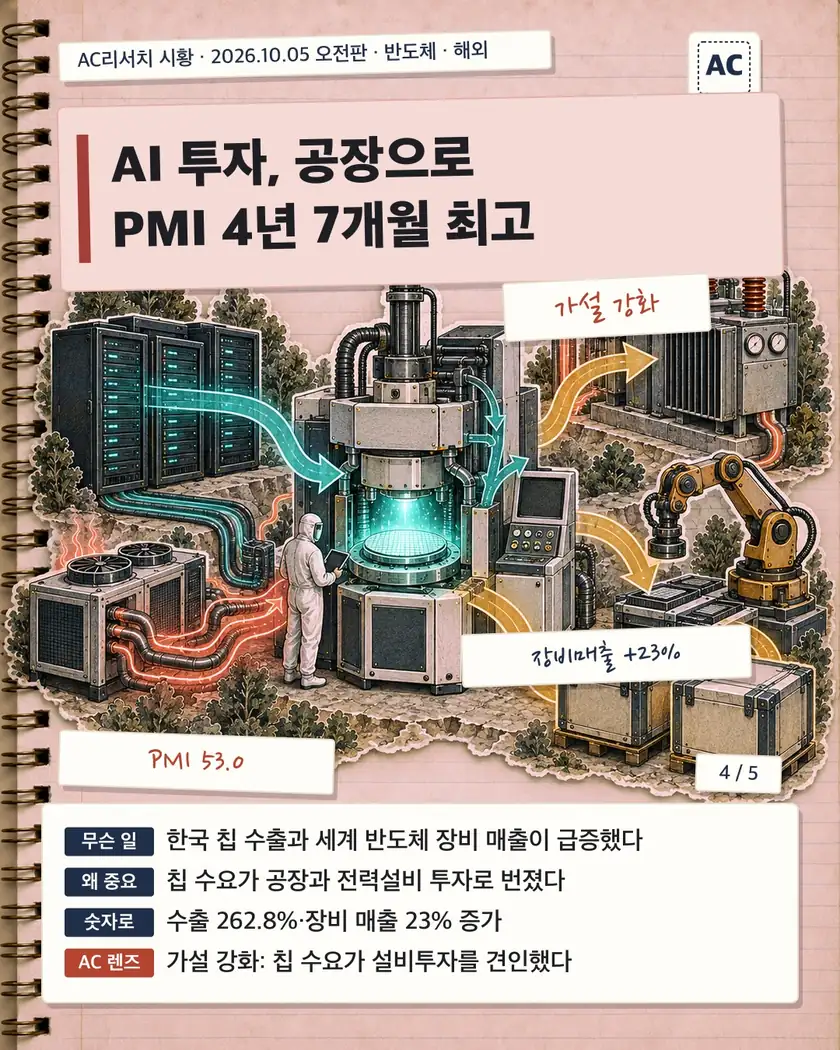 AI 투자, 공장으로 PMI 4년 7개월 최고