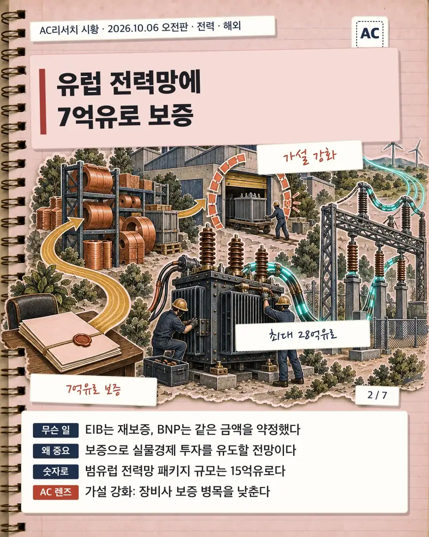 유럽 전력망에 7억유로 보증