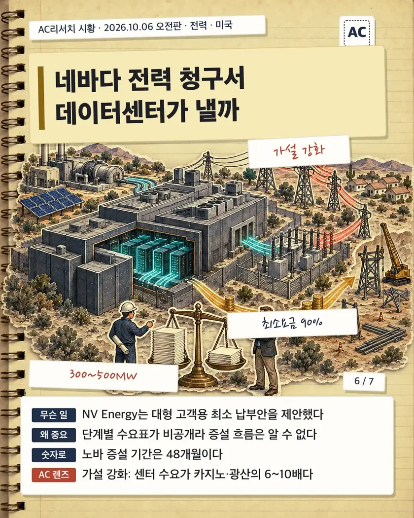 네바다 전력 청구서 데이터센터가 낼까