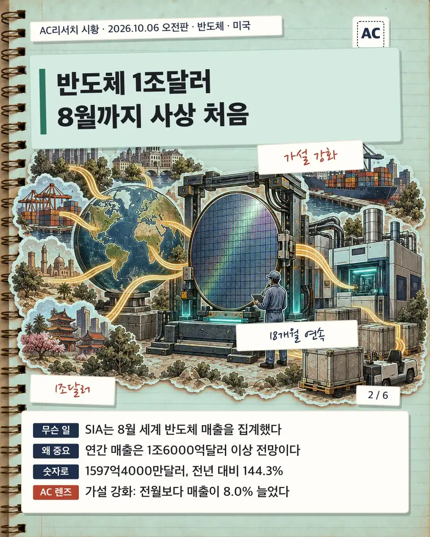 반도체 1조달러 8월까지 사상 처음