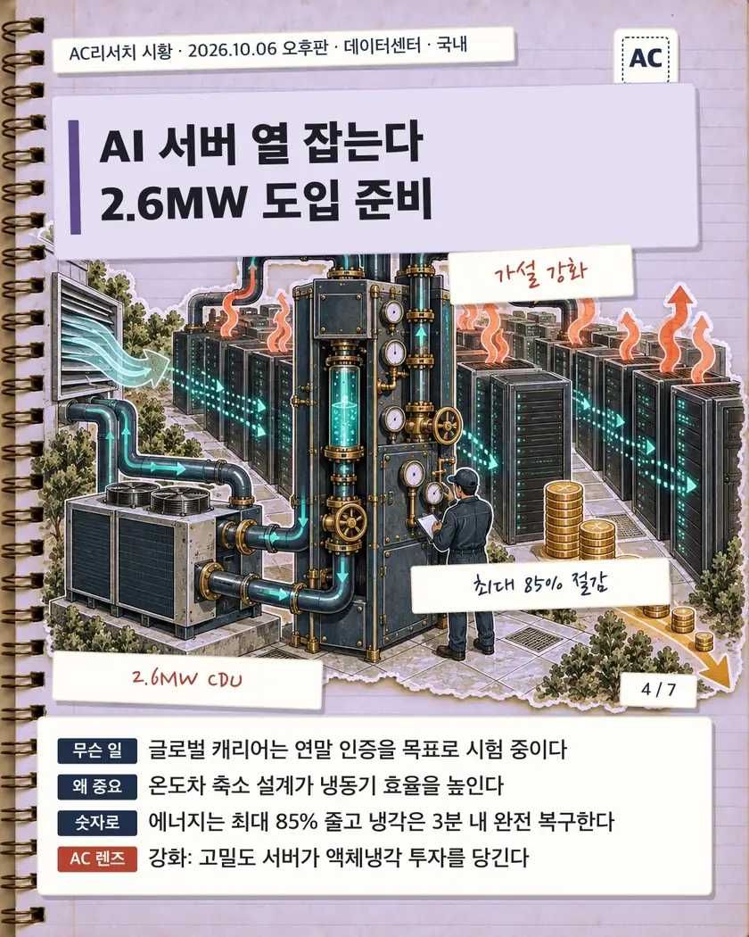 AI 서버 열 잡는다 2.6MW 도입 준비
