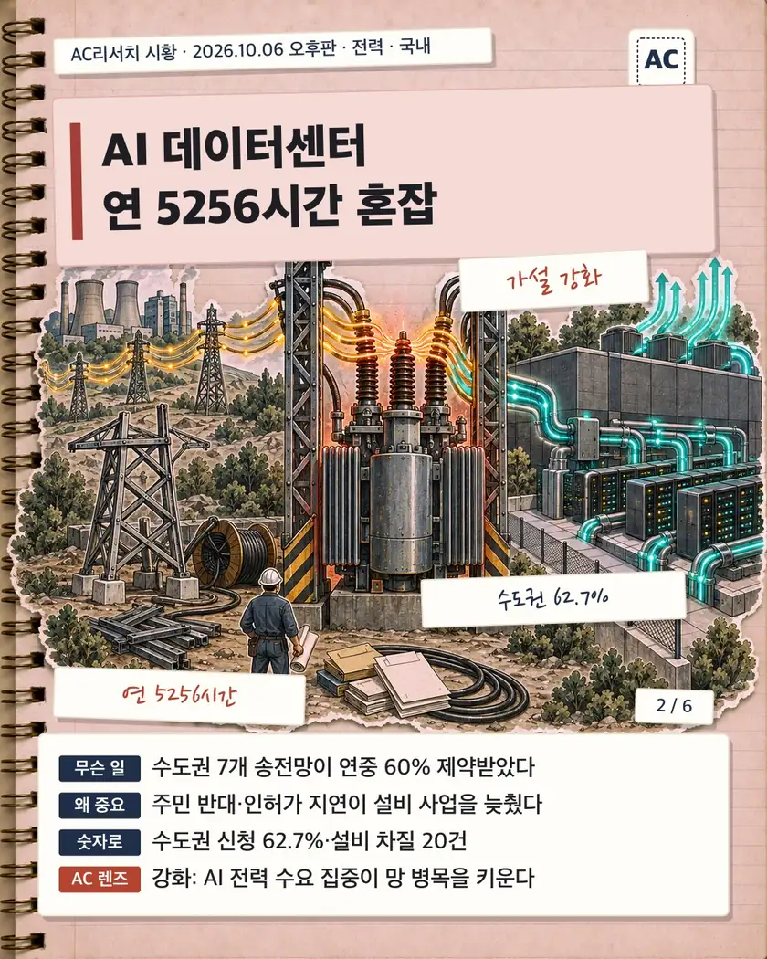 AI 데이터센터 연 5256시간 혼잡