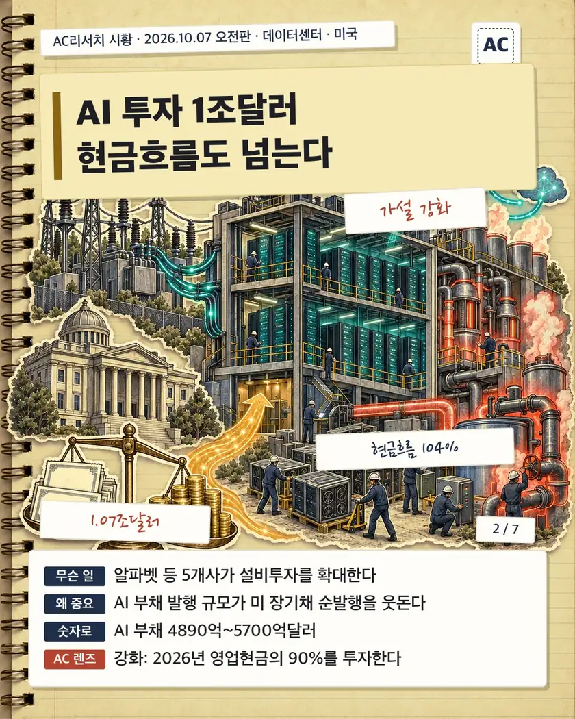 AI 투자 1조달러 현금흐름도 넘는다