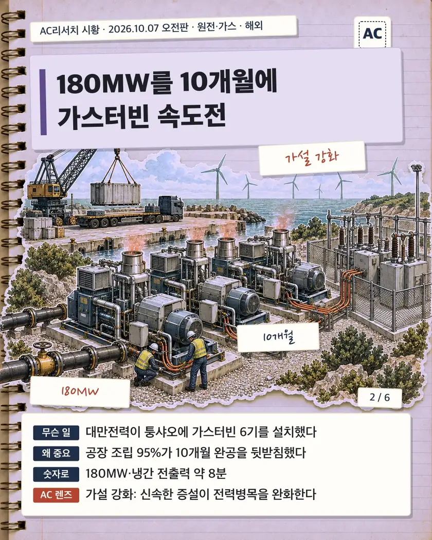 180MW를 10개월에 가스터빈 속도전