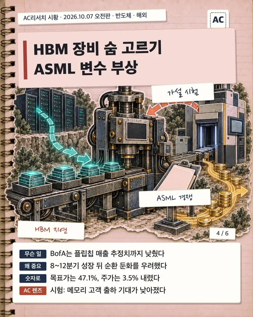 HBM 장비 숨 고르기 ASML 변수 부상