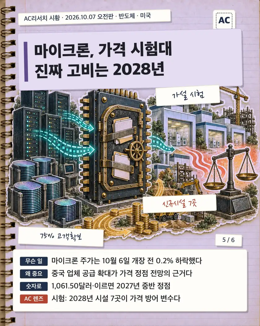마이크론, 가격 시험대 진짜 고비는 2028년