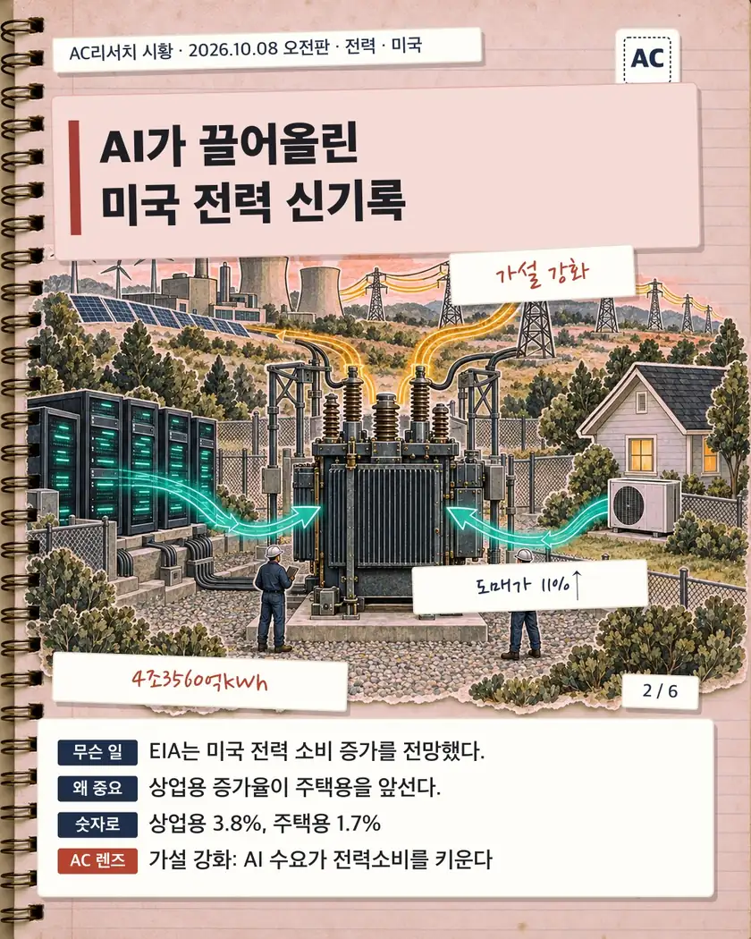 AI가 끌어올린 미국 전력 신기록