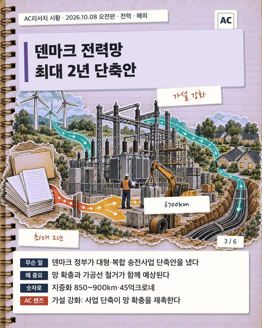 덴마크 전력망 최대 2년 단축안