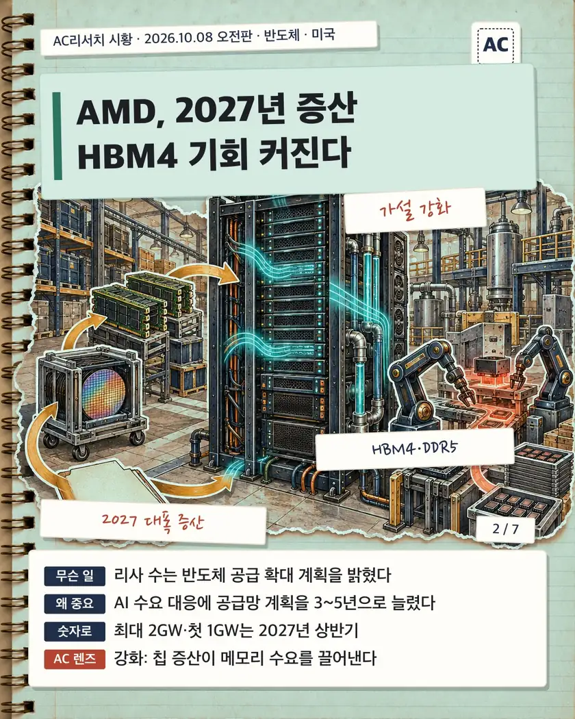 AMD, 2027년 증산 HBM4 기회 커진다