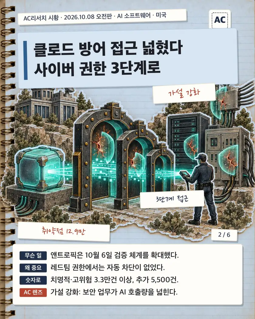 클로드 방어 접근 넓혔다 사이버 권한 3단계로